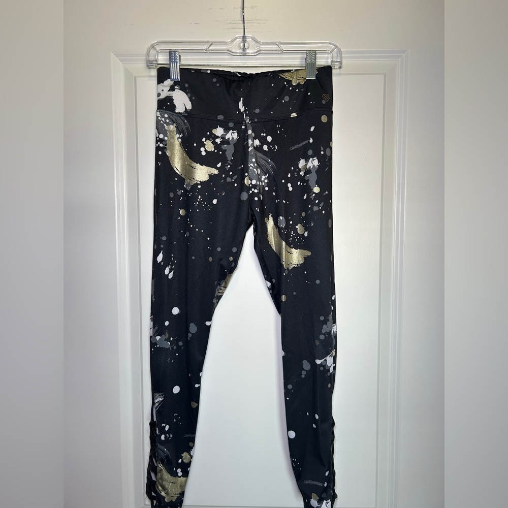 Justice Black and Gold Patterned Leggings